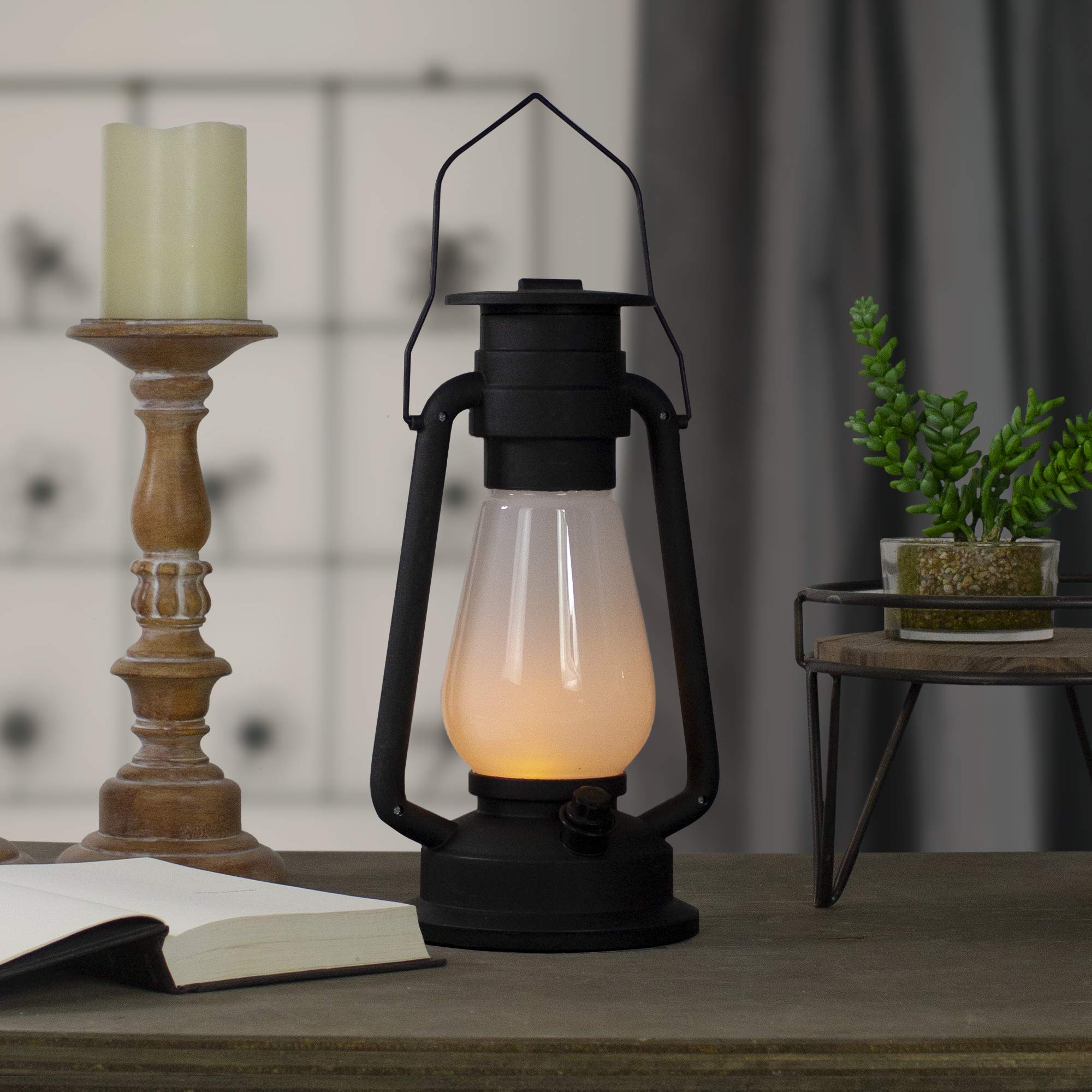 Amazon.com: LED Lighted Vintage Style Hurricane Lantern - 12